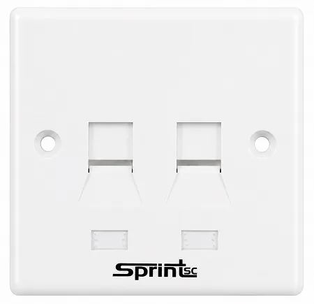 [Sprint Premium] SprintSc, Double face plates ,  2-Port 86X86mm (3.38" x 3.38") faceplate (SS2031PKW2)
