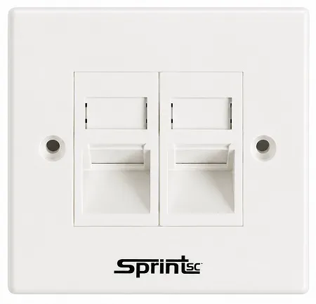 [Sprint Premium] SprintSc, Angular Double face plates , Angled 2-Port 86X86mm (3.38" x 3.38") faceplate (SS2051UA2)