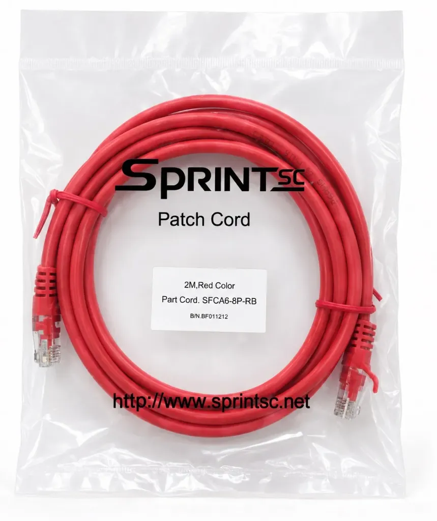 SprintSc, Cat.6 UTP Patch Cord 2M, RED (SFCA68P2MRB)