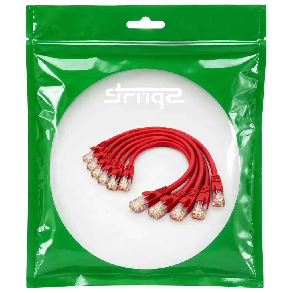SprintSc, Cat.6 UTP Patch Cord Full Copper 0.5m, Red Color (SFCU68P0.5MRB)