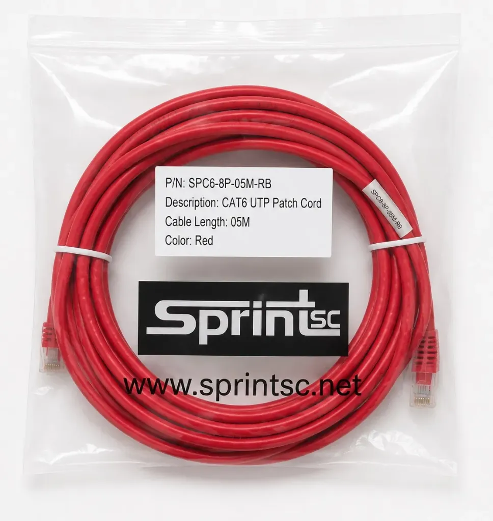 SprintSc, Cat.6 UTP Patch Cord 05m, Red (SPC68P05MRB)