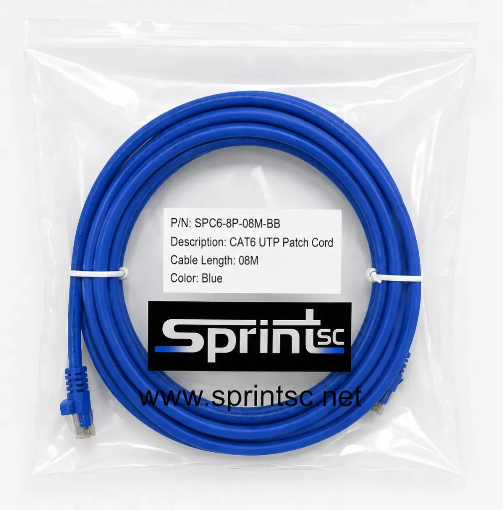 SprintSc, Cat.6 UTP Patch Cable 08m, Blue (SPC68P08MBB)