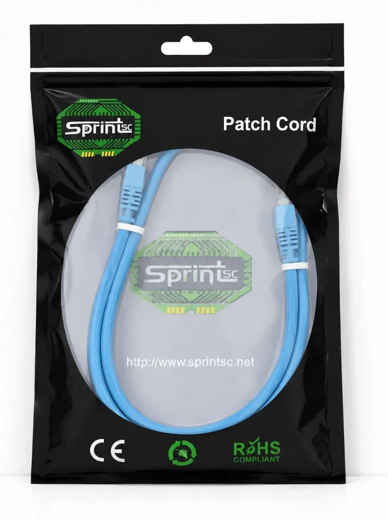 SprintSc, Cat.6A U/FTP Patch Cord, 10 Gigabit, Stranded 26AWG 4P PVC, 01M Blue (SHCF68P01MB)