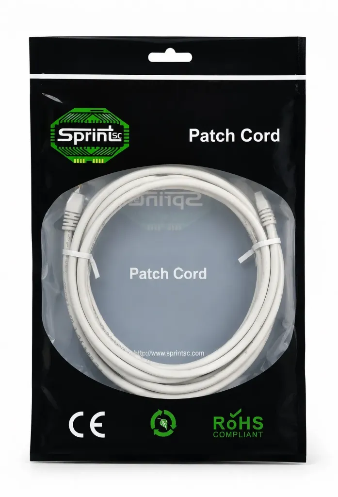 SprintSc, Cat.6A U/FTP Patch Cord, 10 Gigabit, Stranded 26AWG 4P PVC, 03M Grey (SHCF68P03MG)