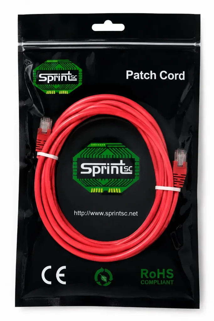 SprintSc, Cat.6A U/FTP Patch Cord, 10 Gigabit, Stranded 26AWG 4P PVC, 03M Red (SHCF68P03MR)