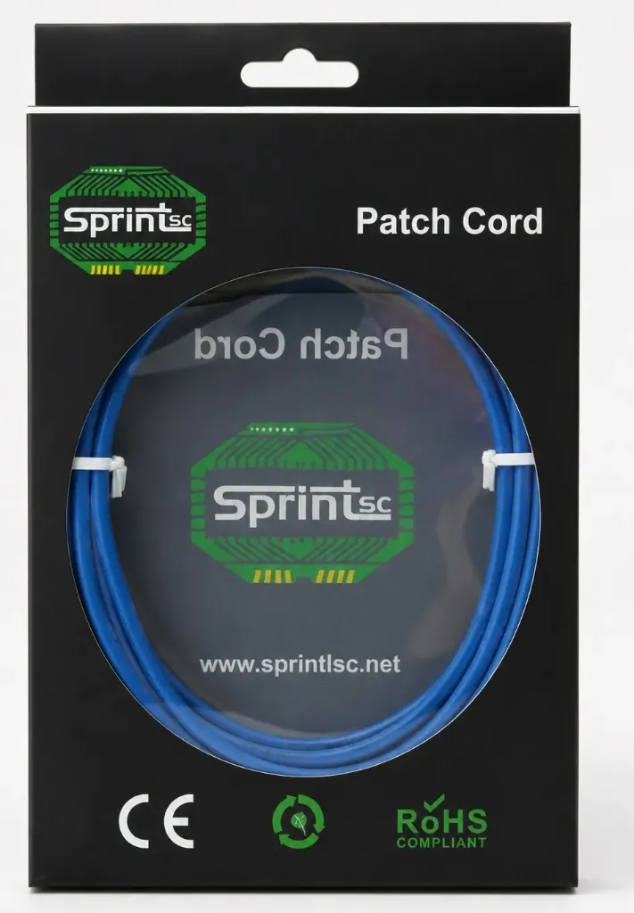 SprintSc, Cat.6A S/FTP Patch Cord, 10 Gigabit, Stranded 26AWG 4P LSZH, 01M Blue (SHCSL6A8P01MB)