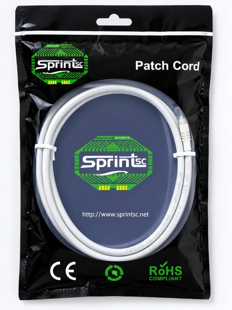 SprintSc, Cat.6A S/FTP Patch Cord, 10 Gigabit, Stranded 26AWG 4P LSZH, 01M Grey (SHCSL6A8P01MG)