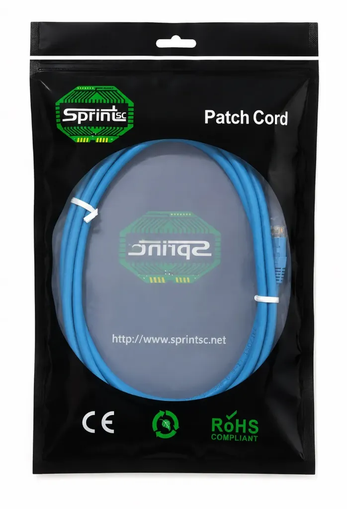 SprintSc, Cat.6A, U/UTP Patch Cord, 10 Gigabit, Stranded 24AWG 4P, 02M Blue (SHCU6A8P02MB)