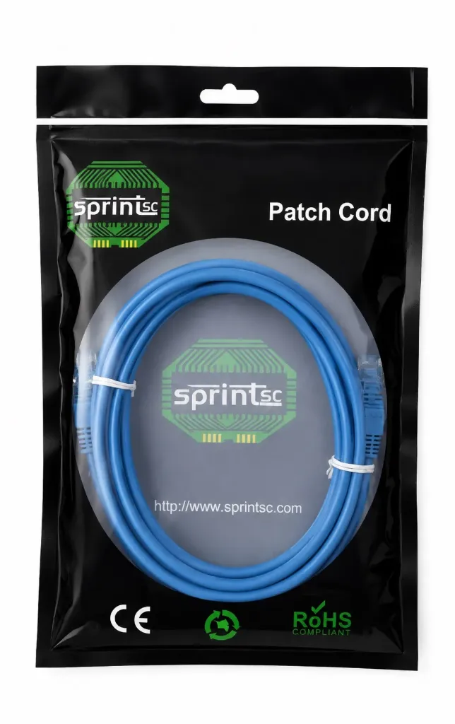 SprintSc, Cat.6A, U/UTP Patch Cord, 10 Gigabit, Stranded 24AWG 4P, 03M Blue (SHCU6A8P03MB)