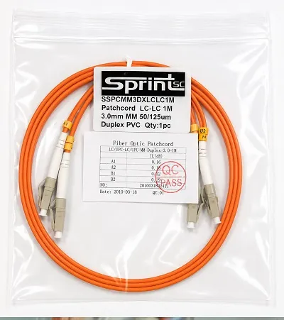 [Sprint Premium] SprintSc, Fiber Patch Cord, LC-LC, 1M, 3.0mm Multimode 50/125um Duplex PVC (SSPCMM3DXLCLC1M)