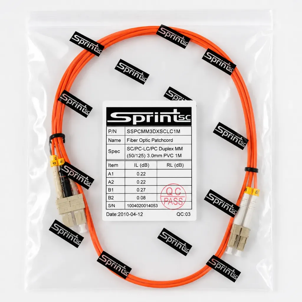 [Sprint Premium] SprintSc, Fiber Patch Cord, SC-LC, 1M, 3.0mm Multimode 50/125um Duplex PVC (SSPCMM3DXSCLC1M)
