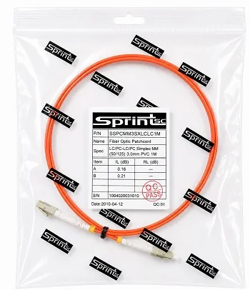 SprintSc, Fiber Patch Cord, LC-LC, 3M, 3.0mm Multimode 50/125um Simplex PVC (SSPCMM3SXLCLC3M)
