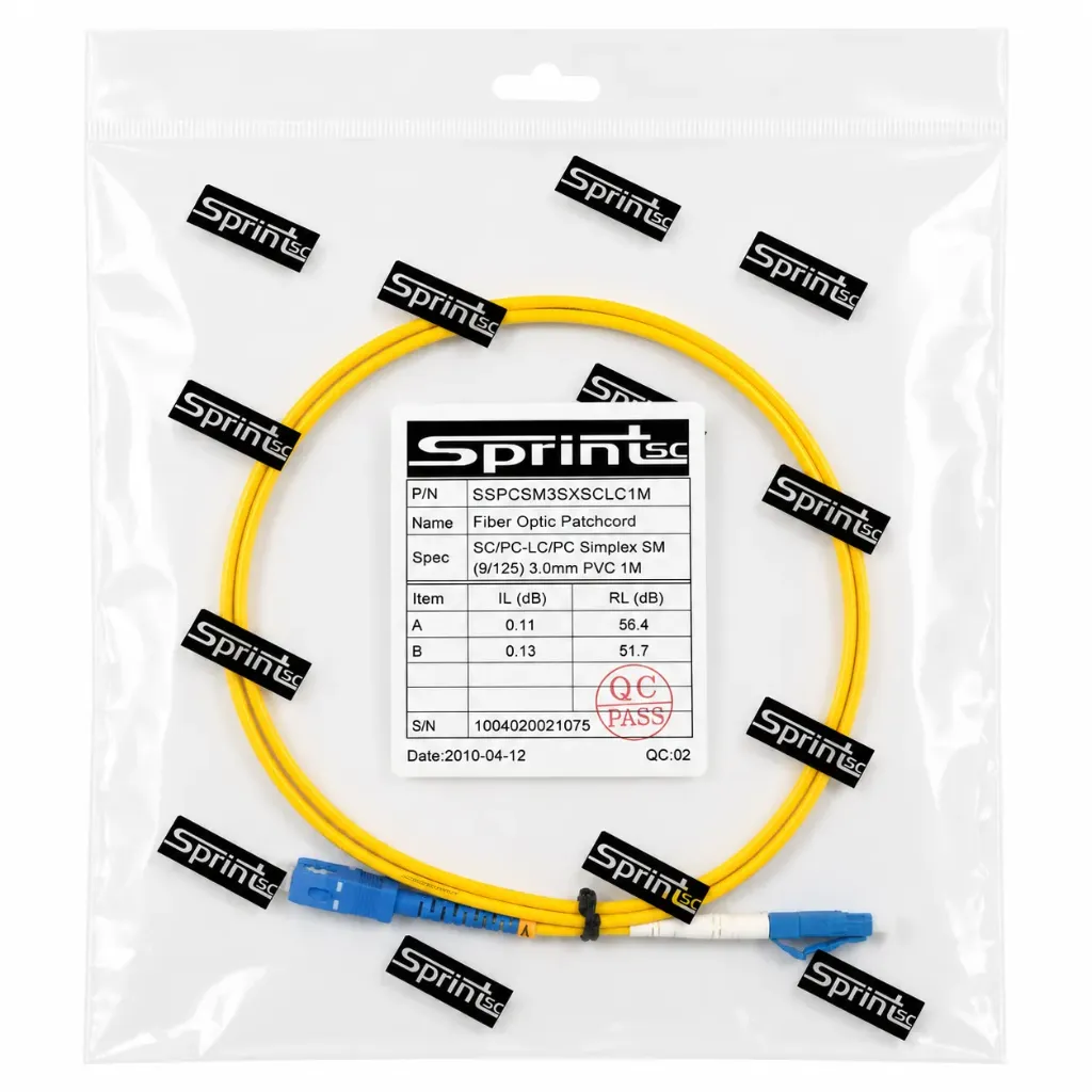 [Sprint Premium] SprintSc, Fiber Patch Cord, SC-LC, 1M, 3.0mm Singlemode 9/125um Simplex PVC (SSPCSM3SXSCLC1M)