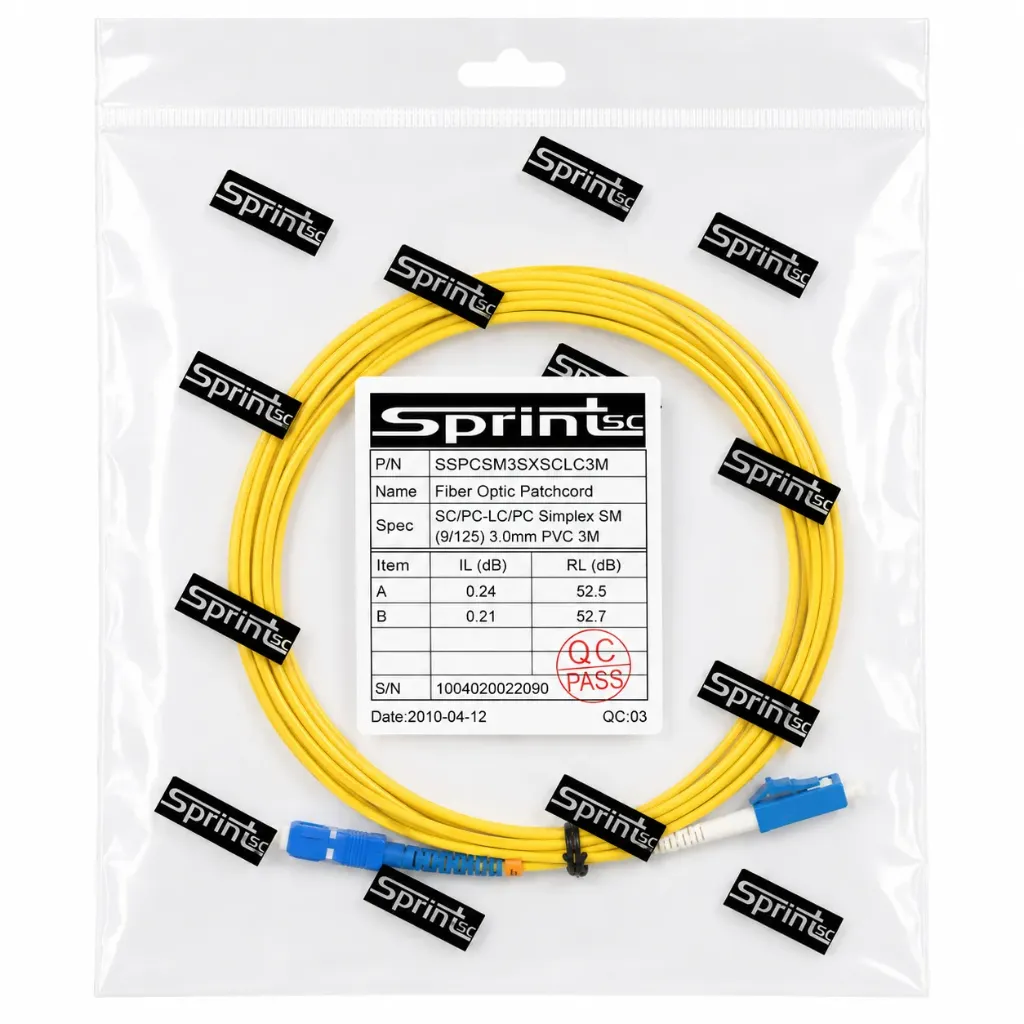 [Sprint Premium] SprintSc, Fiber Patch Cord, SC-LC, 3M, 3.0mm Singlemode 9/125um Simplex PVC (SSPCSM3SXSCLC3M)