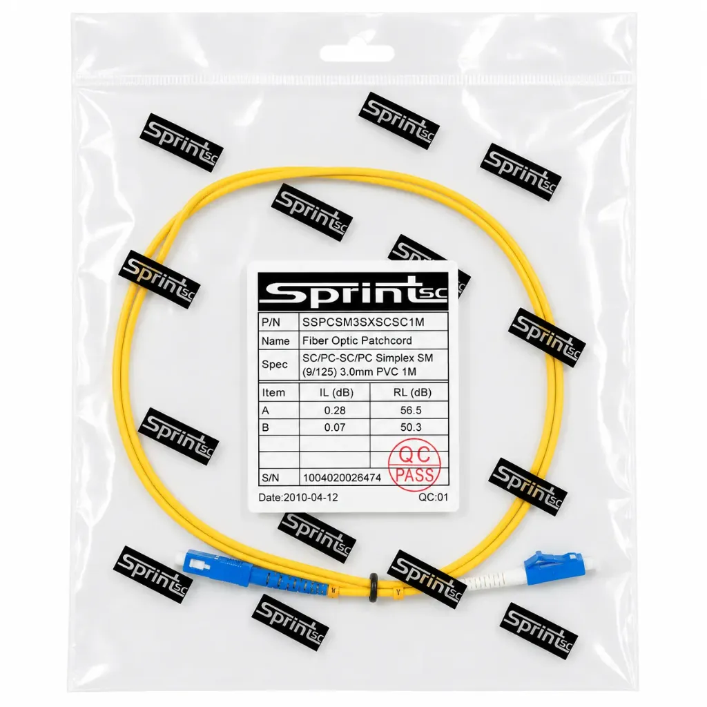 [Sprint Premium] SprintSc, Fiber Patch Cord, SC-SC, 1M, 3.0mm Singlemode 9/125um Simplex PVC (SSPCSM3SXSCSC1M)