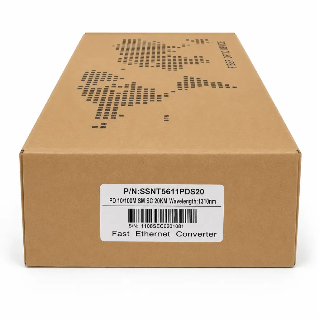 [Sprint Premium] SprintSc, Fiber Optics Media Convertor,  10/100M (Powered Device) PoE Media Converter, SM, SC, 20KM (SSNT5611PDS20)