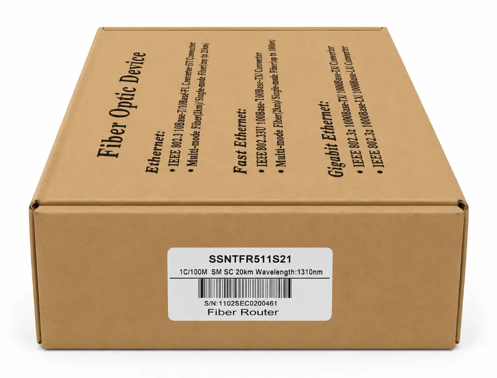 SprintSc, Fiber Optics Media Convertor,  10/100Base-T to 100Base-F, single mode, 20km, 1310nm, SC, 1 100M fiber (SSNTFR511S21)