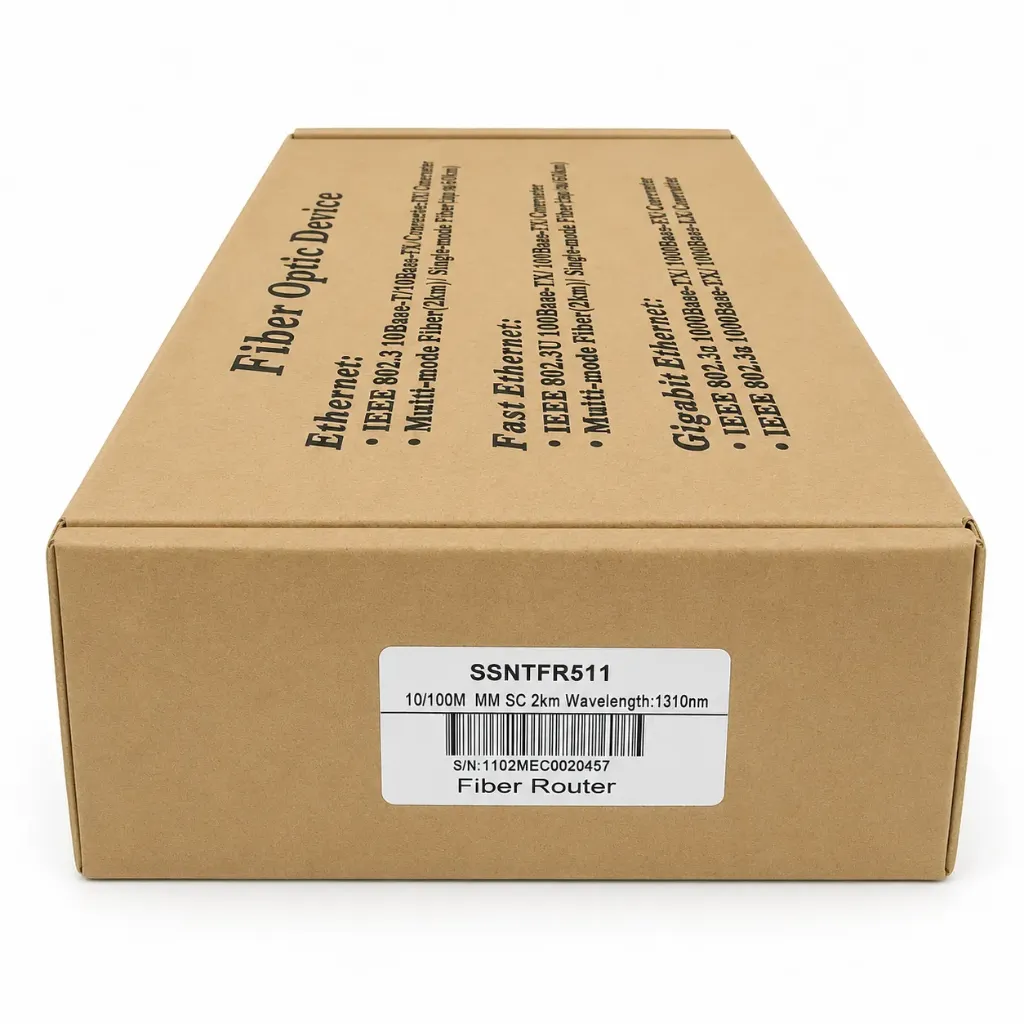 SprintSc, Fiber Optics Media Convertor, 10/100Base-T to 100Base-F, Multi-Mode, 2km, 1310nm, SC, 1 100M fiber port, 4 10/100M TP ports, standalone, external power adaptor  (SSNTFR511)