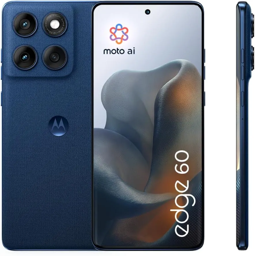 Motorola Edge 60, 5G Mobile Phone, Ram 12GB, Storage 512GB, Dual Sim, 6.67" POLED Quad-Curved Display, MediaTek Dimensity 7300 Chipset, Gibralstar Sea