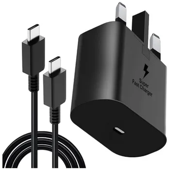 [Sprint Premium] Mobile Charger 45W Adapter , Fast charging iPhone, Samsung, Honor, Airpad, USB-C Charger Head with 1M Type-C Cable, UK Plug, Black
