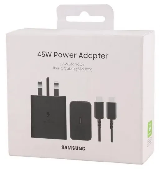 [Sprint Premium] Samsung, 45W Power Adapter with USB-C Cable 5A, 1.8m Super Fast Charging for Compatible Devices Black