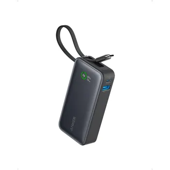 [Sprint Premium] Anker Nano Power Bank, 1 x USB-C and 1 x USB-A,  Built-In USB-C Cable, 10,000mAh Portable Charger with 30W Max Output, All type Mobile, iPhone 17/16 - MacBook, AirPods
