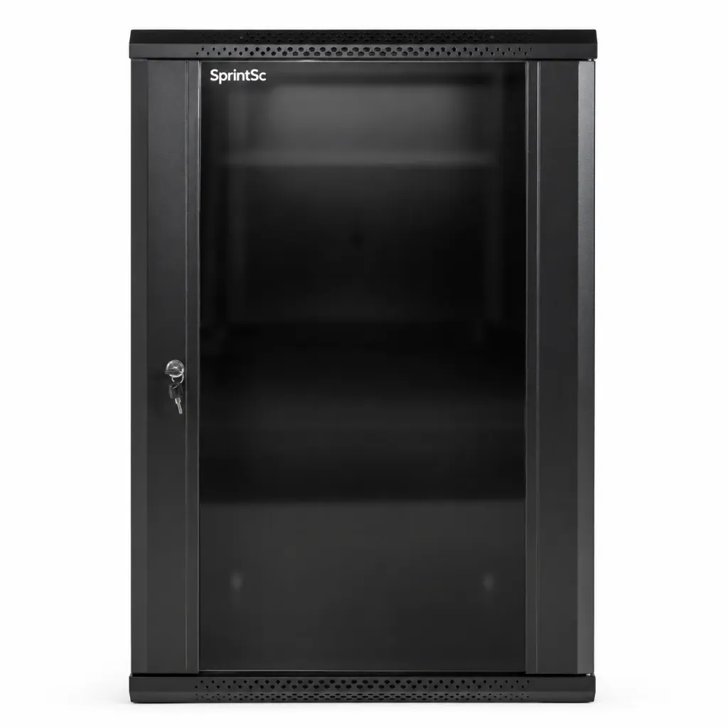 [Sprint Premium] SprintSc,12U 600X450MM, Wall Mount Rack - Flat pack - Black (SWWMB6612U)