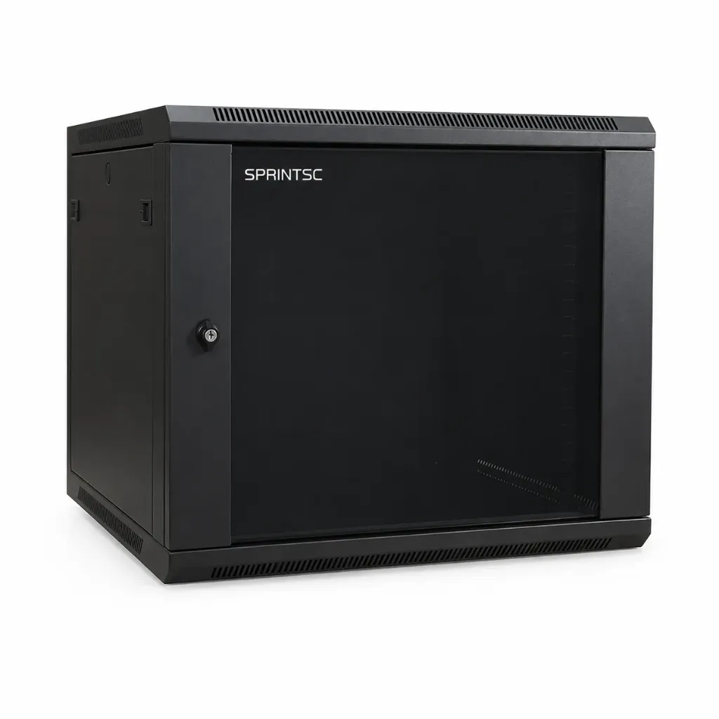 [Sprint Premium] SprintSc, 9U 600X550MM, Double Section, Wall Mount Rack - Flat pack - Black (SWWMA6559U)