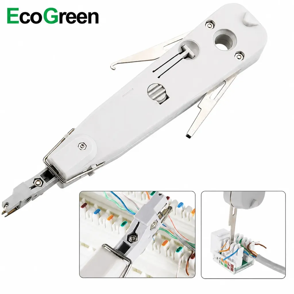 [Sprint Premium] Ecogreen, Punch Down Tool with Wire Stripper,  RJ45, RJ11, Cat5e, Cat6, Cat6A, Networking & Telecom Tool (EGAPDT_2)