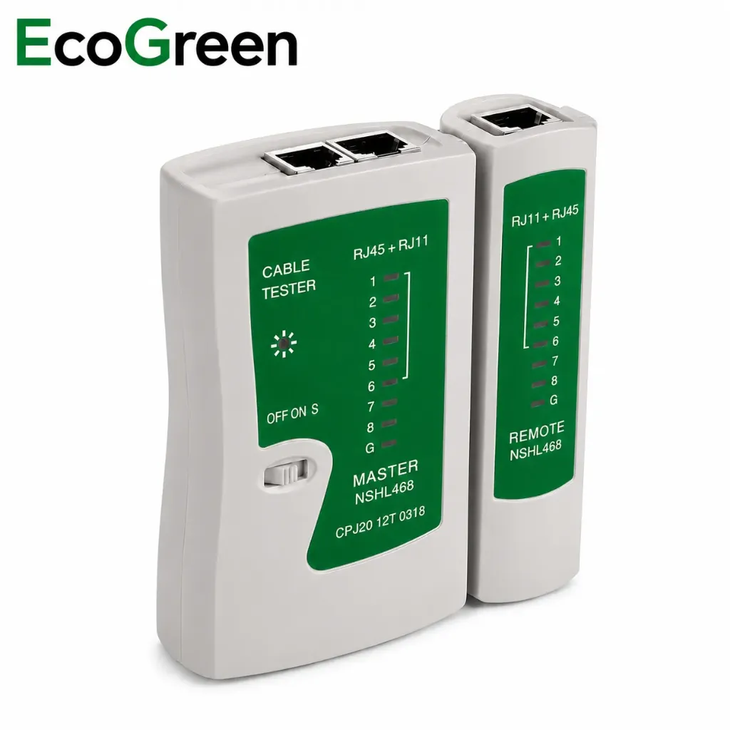 [Sprint Premium] Ecogreen, Handheld network cable tester (with LED indicator light), Network Ethernet cable tester Internet broadband connection test tool & Telephone Cabler Connection tester (RJ45 and RJ11 ) (EGANTT_4)