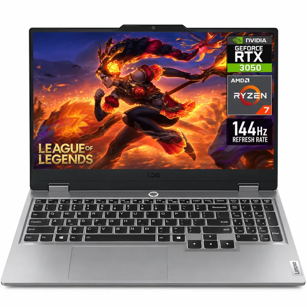 [LOQ 15AHP9] Lenovo LOQ 15AHP9, AMD Ryzen 7-7445HS, 16GB DDR5, 512GB SSD, RTX 3050 6GB, 15.6" FHD, Dos (83DX00F1PB)