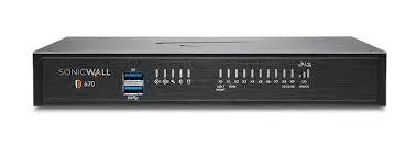 SonicWall TZ670 Network Security Appliance, 8x1GbE, 2x10G SFP+, 2 USB 3.0, 1 Console Interfaces, Up to 5 Gbps Firewall Inspection Throughput, 1,500,000 Max Connections, Black