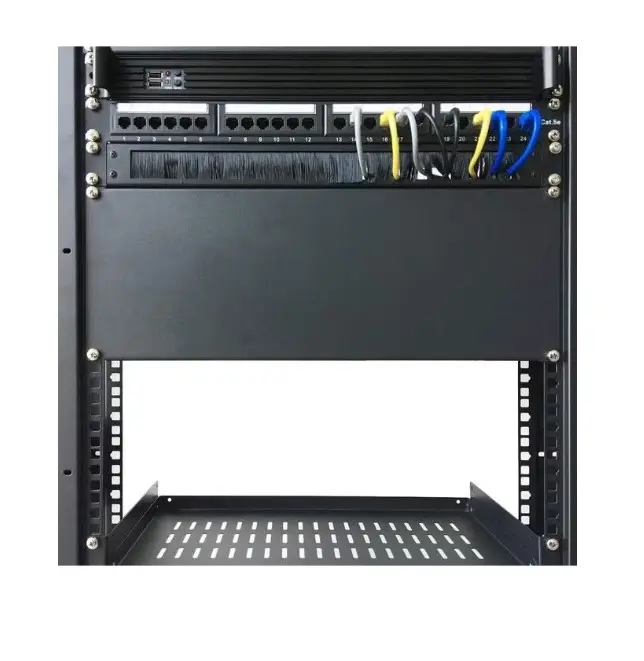 1U Disassembled Rack Mount Cable Management Panel with Brush for Cable Entry for 19-Inch Rack or Cabinet for Network Server Rack Cabinet Enclosure - High Density Filler