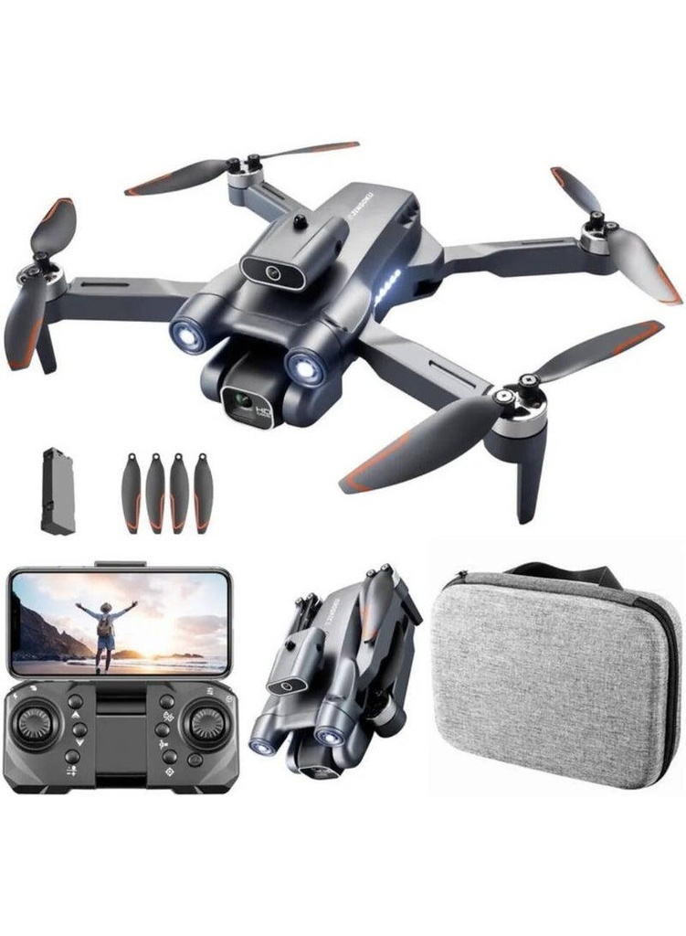 P12 Pro Foldable Drone with 4K Front and 1080P Bottom HD Camera | Auto Return to Home Function | One-Touch Takeoff and Landing | Intelligent Obstacle Avoidance for Safer Flights | Long Battery Life | Lightweight RC Drone for Adults, Beginners, and Hobby Users | High-Performance Aerial Photography Drone Toy