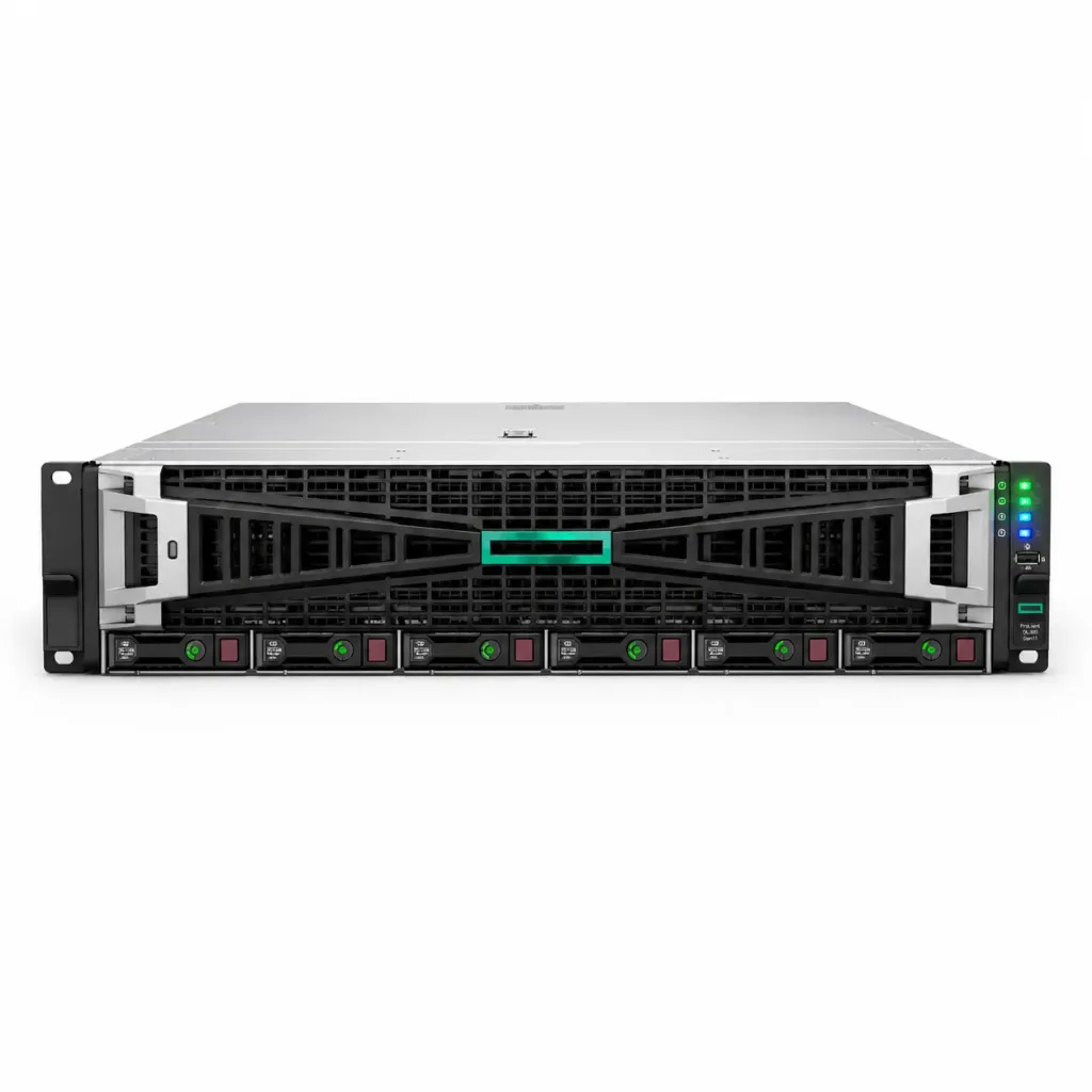 HPE ProLiant DL380 Gen11, 2x Xeon Gold 6454S, 64GB DDR5-5600, 8x 2.4TB SAS, MR408i-o, 4x1GbE, Dual 1000W