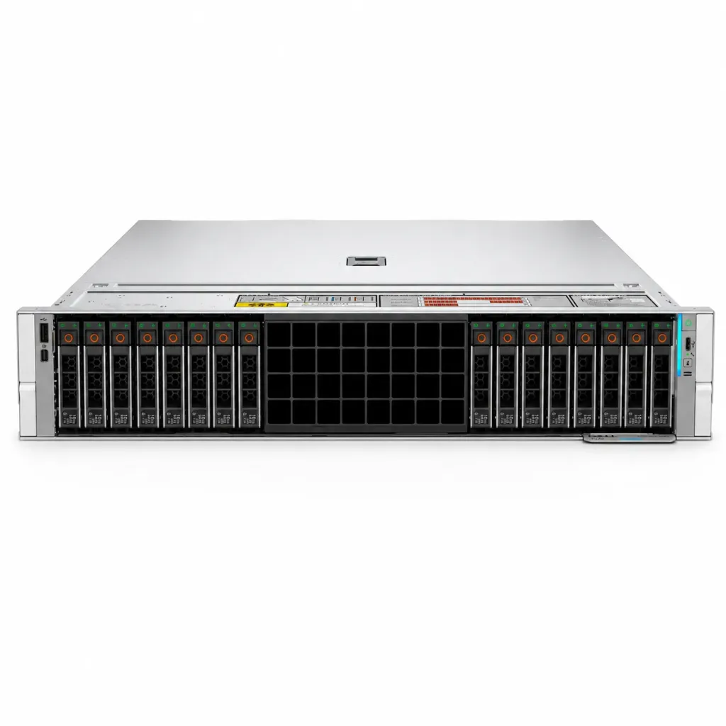 Dell PowerEdge R770, 24x2.5in, 2x Xeon 6507P, 256GB DDR5-6400, H965i, 10x 2.4TB SAS 10K, dual 800W