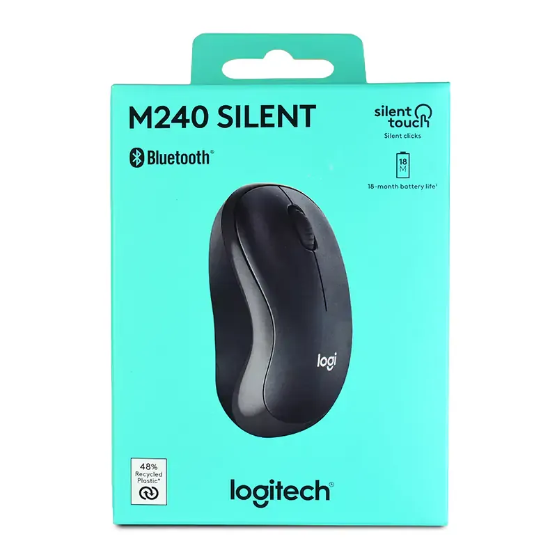 Logitech M240, Silent Bluetooth Mouse Wireless Compact Portable Laptop Tablets, Graphite
