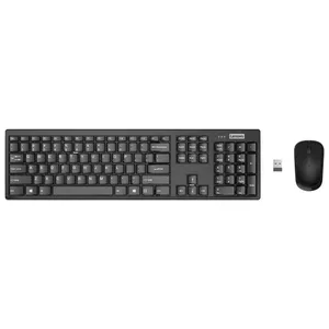 [LENOVO 100] Lenovo 100, Wireless Combo Keyboard & Mouse, 1000 DPI Mouse Optical Sensor USB English Arabic Keyboard Black