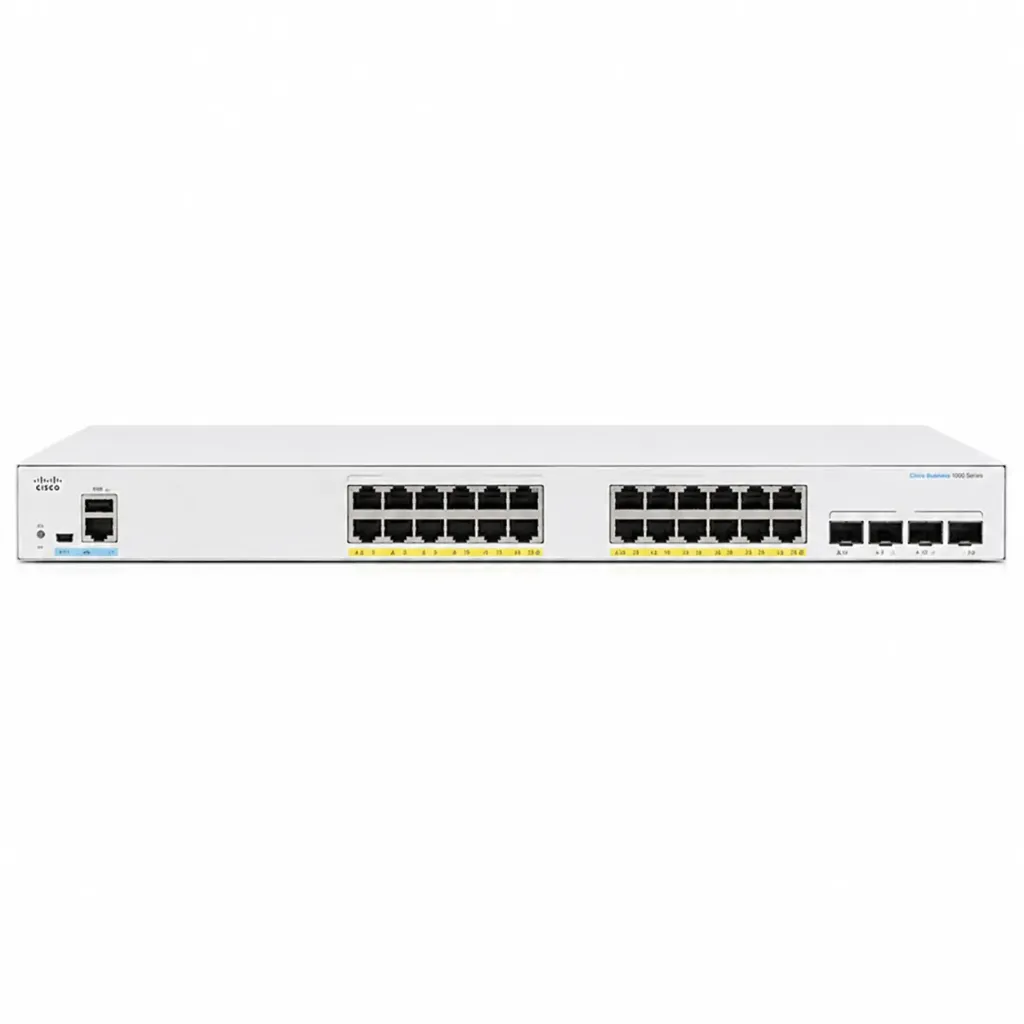 Cisco Network Switch, C1000-24FP-4X-L, 24 Ports with 4x 10g sfp+ Uplinks