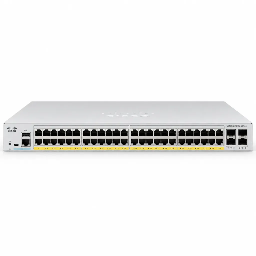 Cisco Network Switch, C1000-48P-4X-L, 48 Ports with 4x 10g sfp+ uplinks