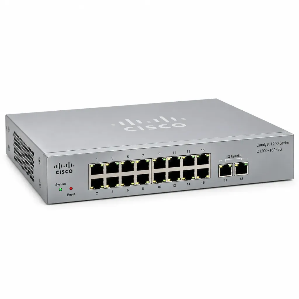 Cisco Network Switch, C1200-16P-2G, 16 Ports with 2x 1g uplinks