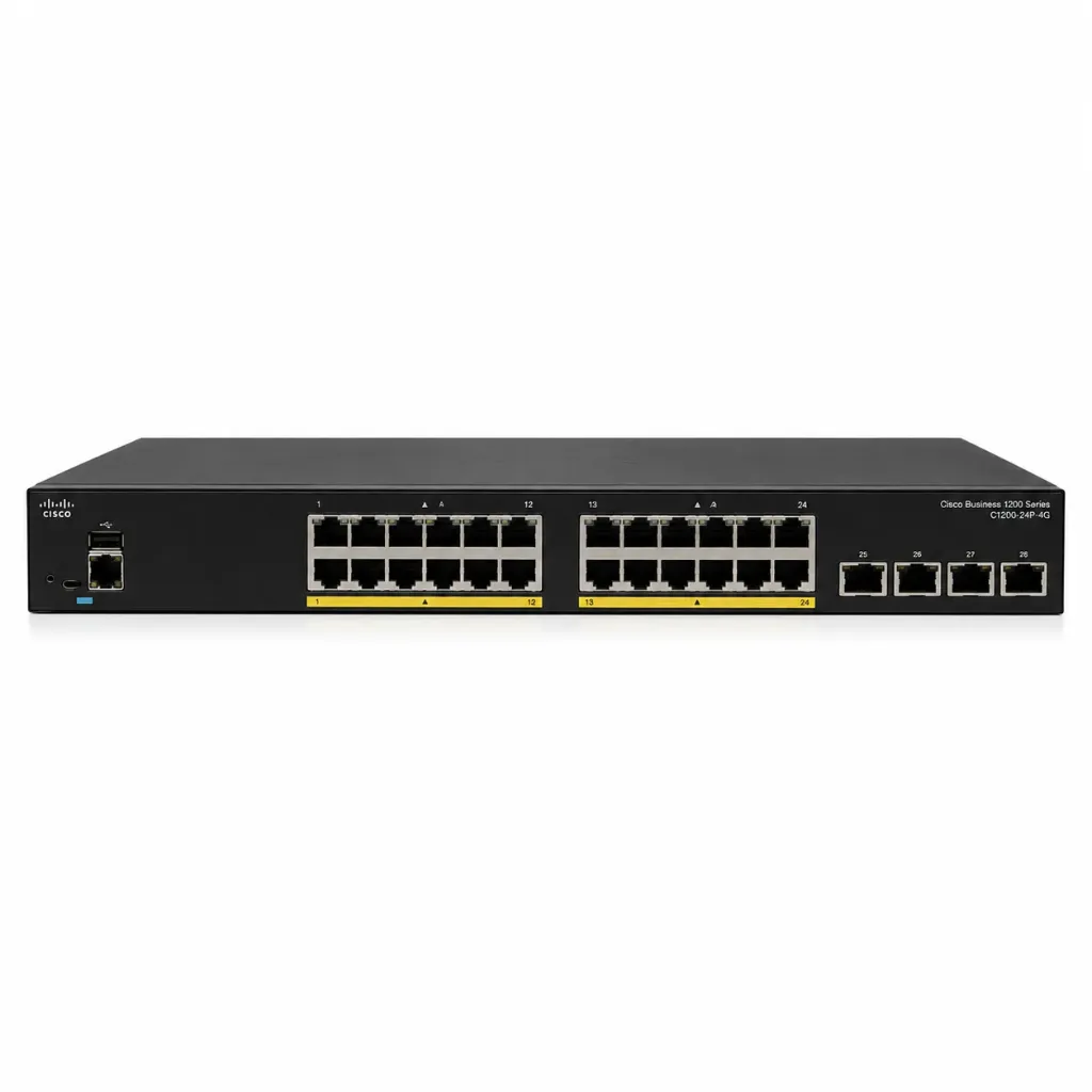 Cisco Network Switch, C1200-24P-4G, 24 Ports with 4x 1g uplinks