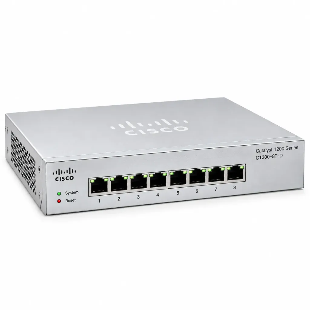 Cisco Network Switch, C1200-8T-D, 8 Ports