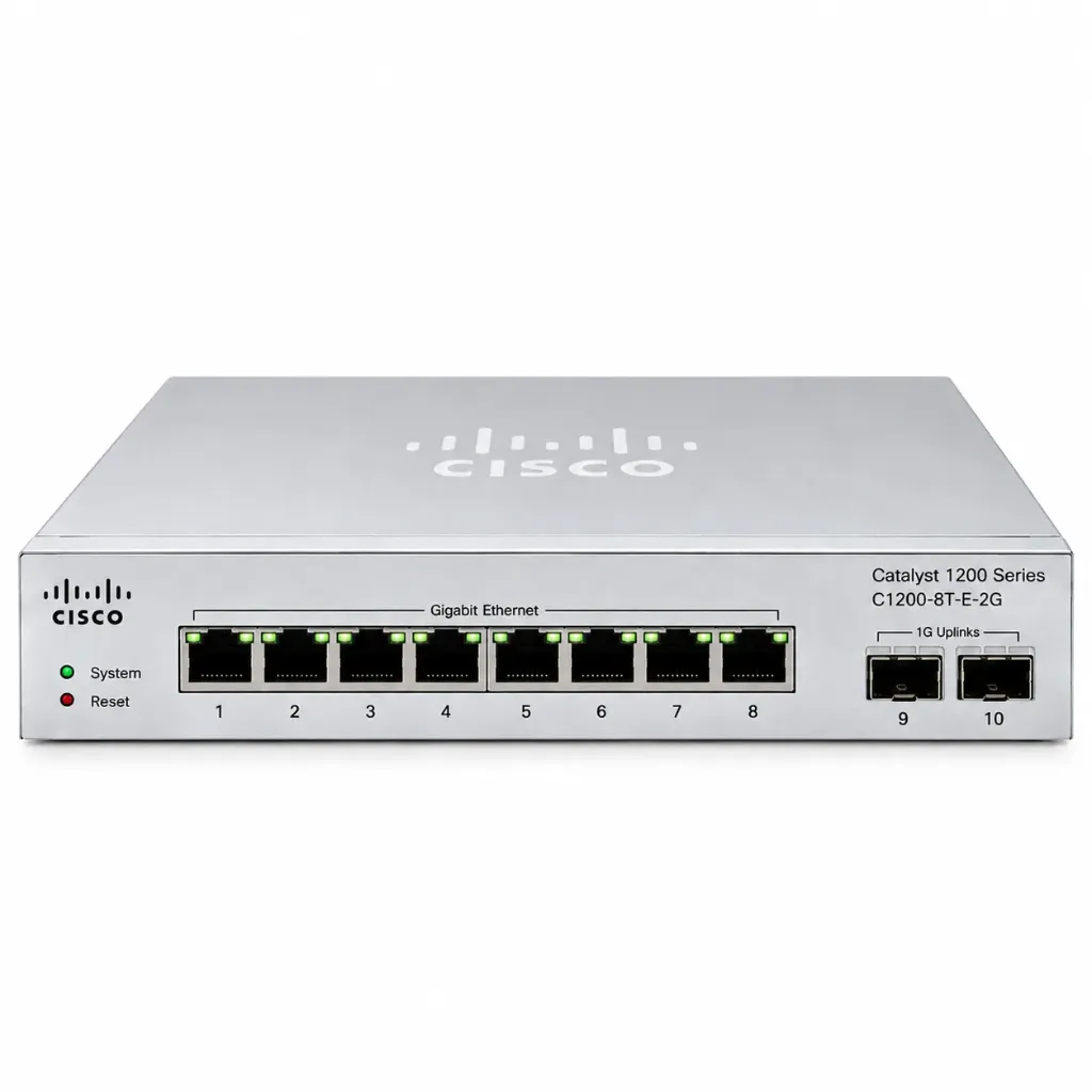 Cisco Network Switch, C1200-8T-E-2G, 8 Ports with 2x 1g uplinks