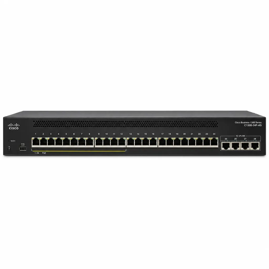 Cisco Network Switch, C1300-24P-4G, 24 Ports with 4x 1g uplinks