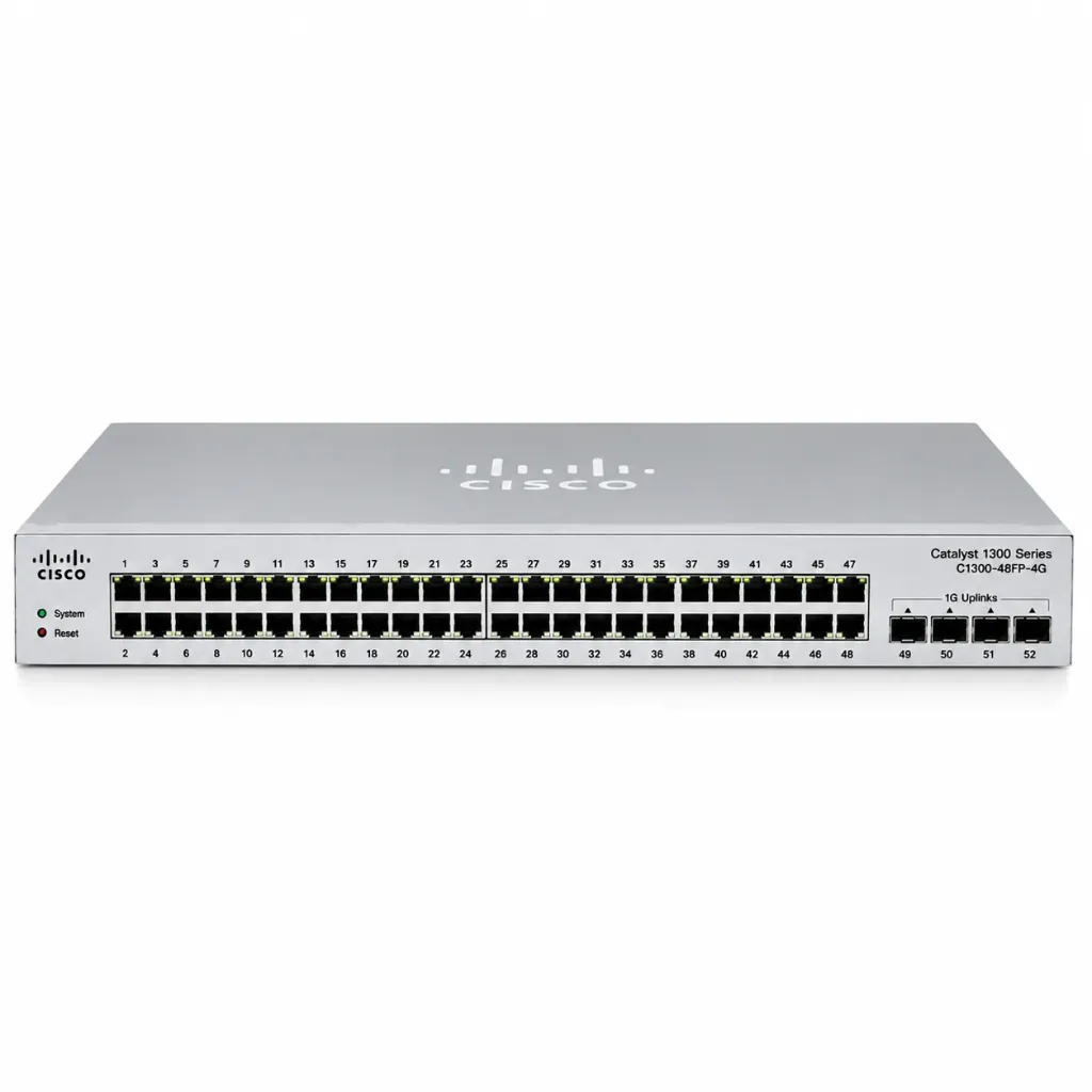 Cisco Network Switch, C1300-48FP-4G, 48 Ports with 4x 1g uplinks.