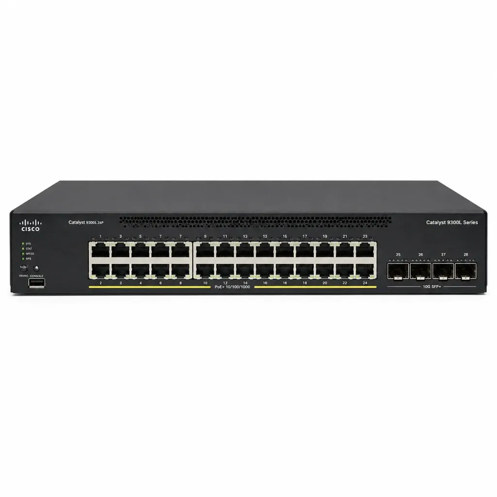 Cisco Network Switch, C9300L-24P-4X-E, 24 Ports with 4x 10g sfp+ uplinks