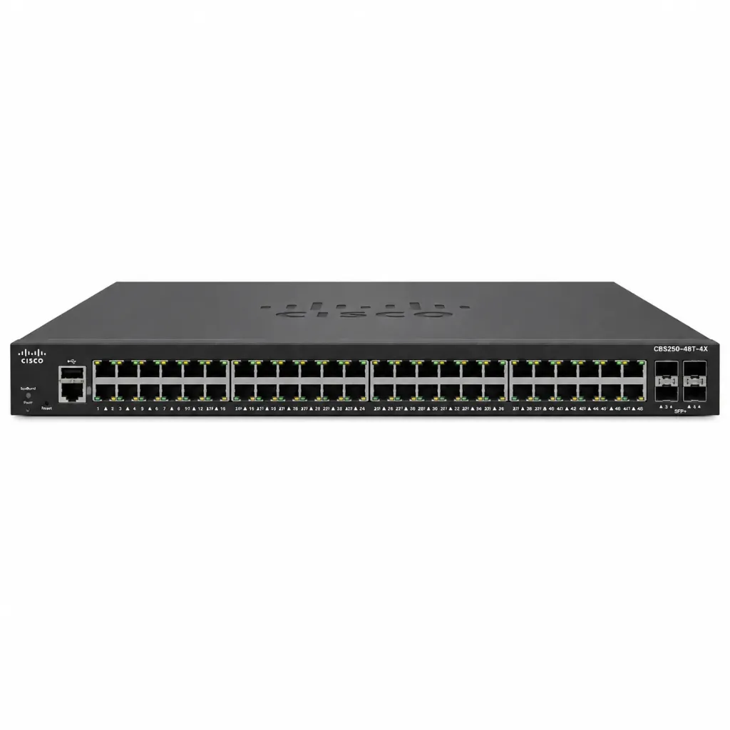Cisco Network Switch, CBS250-48T-4X, 48 Ports with 4x 10g sfp+ uplinks