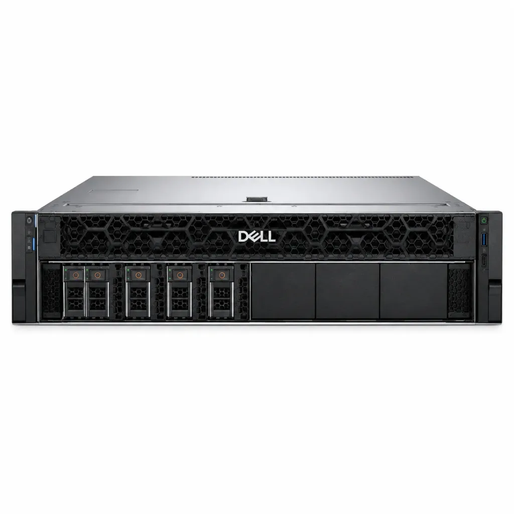 Dell PowerEdge R7625 GPU Server, 8X3.5" GPU-Compatible Chassis, 2X AMD EPYC 9354, 1TB DDR5 RDIMM , 2X 960GB M.2 SSD, 1x 2TB SATA HDD, PERC H355 RAID, 4X 1GbE + 2X 10GbE SFP+, 2X NVIDIA L40S 48GB GPU ,Dual 2400W Hot-Plug PSU, iDRAC9 Enterprise, TPM 2.0, GPU Risers/Cables, Rails & Power Cords, 3Y Warranty