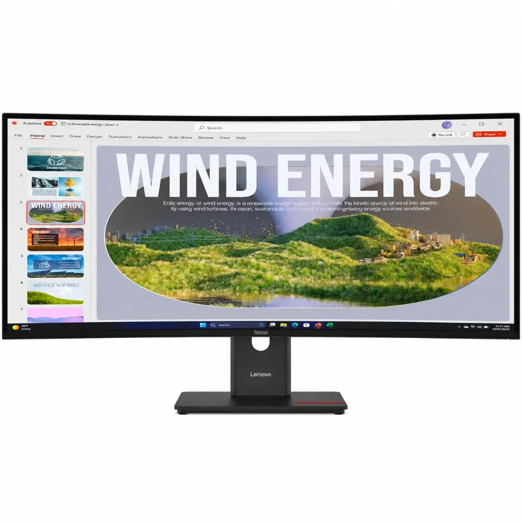 [THINKVISION T34WD] ThinkVision T34WD-40, 34" Ultrawide QHD Curved Monitor, LiftÿStand